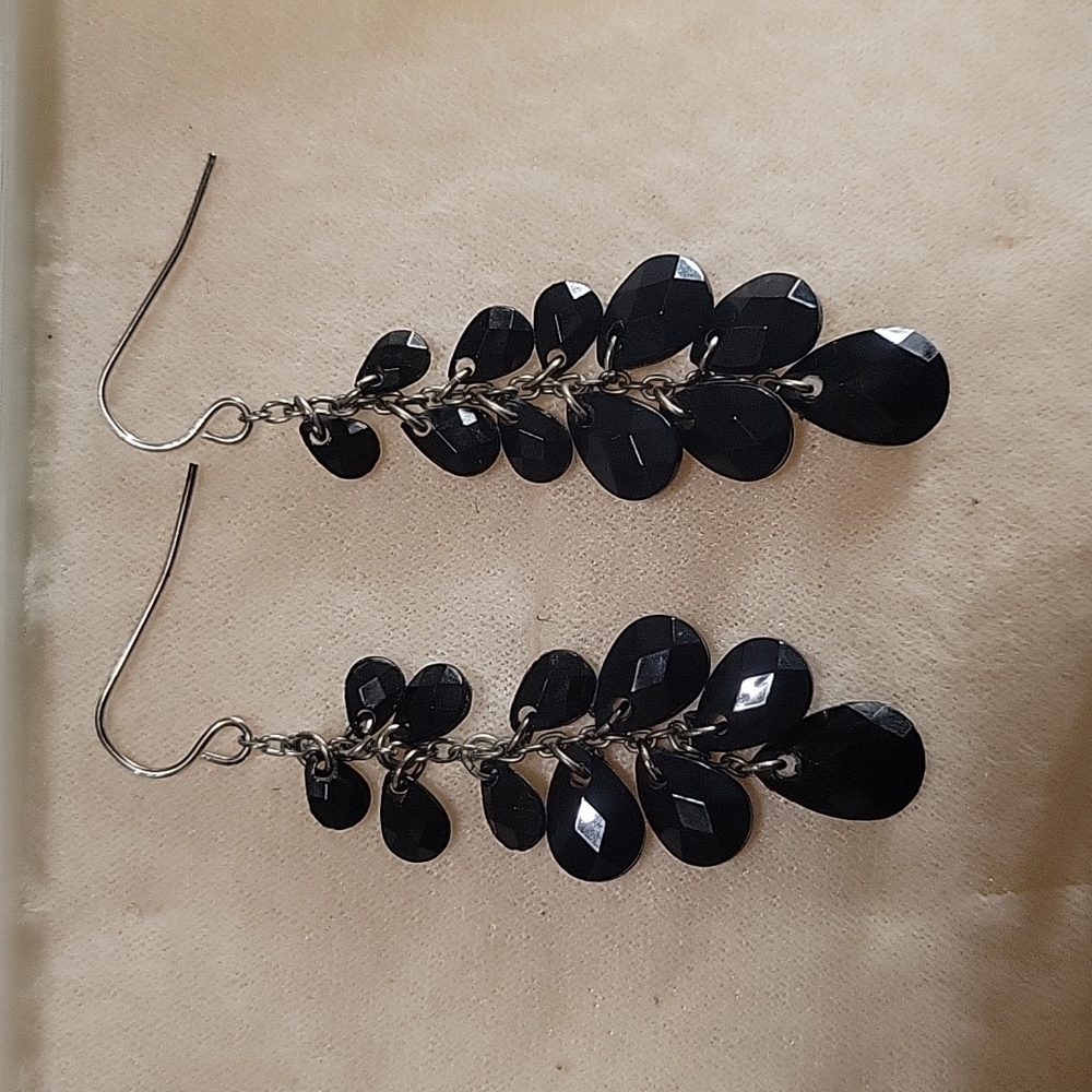 Black Waterfall Earrings